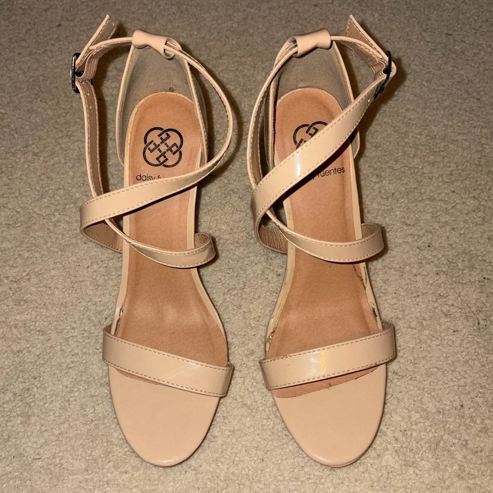 Elegant Nude Strappy Heels - Picture 2 of 6